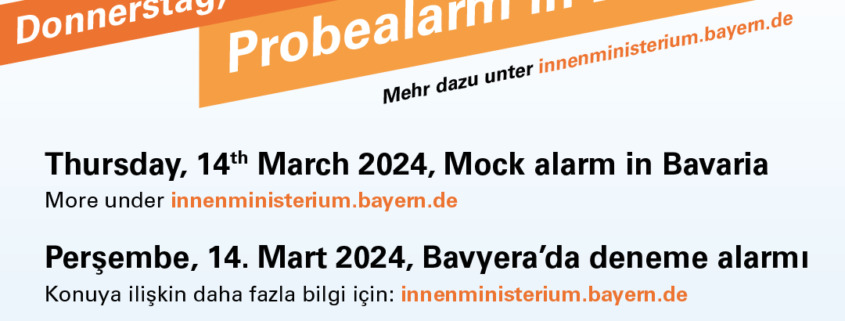 Probealarm in Bayern am Donnerstag, 14. März 2024